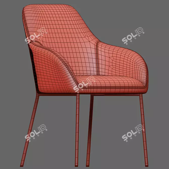 Modern Daniella Strip Dining Chair 3D model image 5