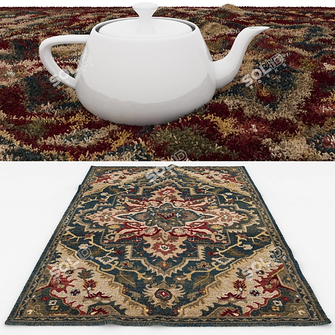 Versatile Set of 6 Rugs - VRayFur, VRayDisplacementMod, CoronaDisplacementMod 3D model image 4