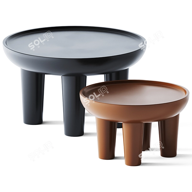 Sleek Metal Coffee Tables - Tamale 3D model image 1