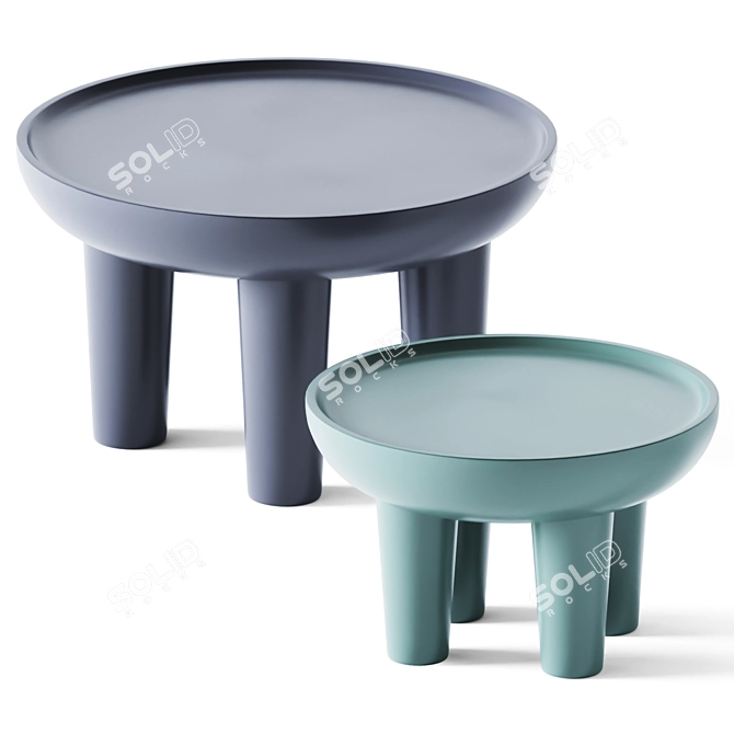 Sleek Metal Coffee Tables - Tamale 3D model image 2