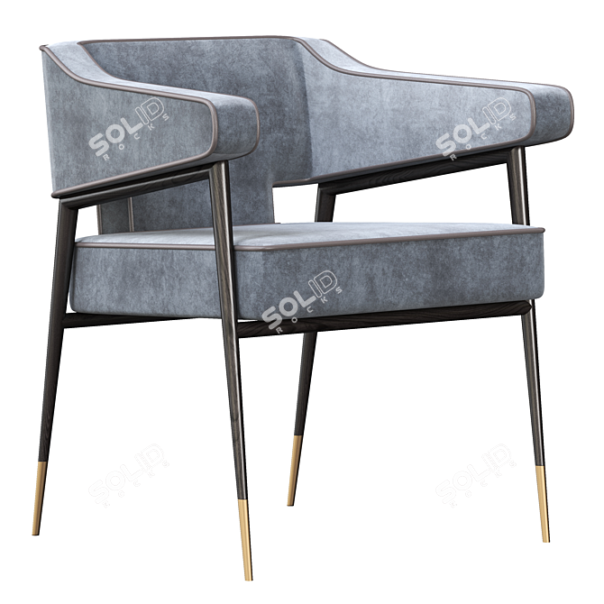 Elegant Derome Dining Arm Chair 3D model image 1