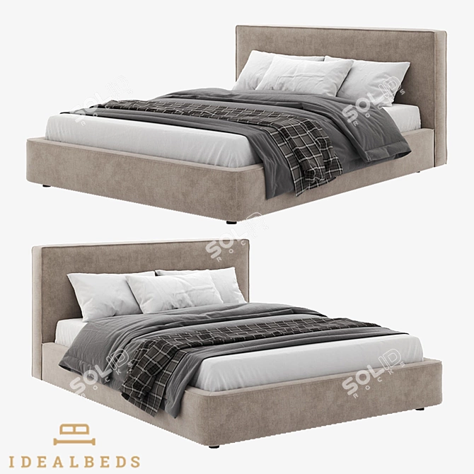 Brooklyn King Size Bed 3D model image 1