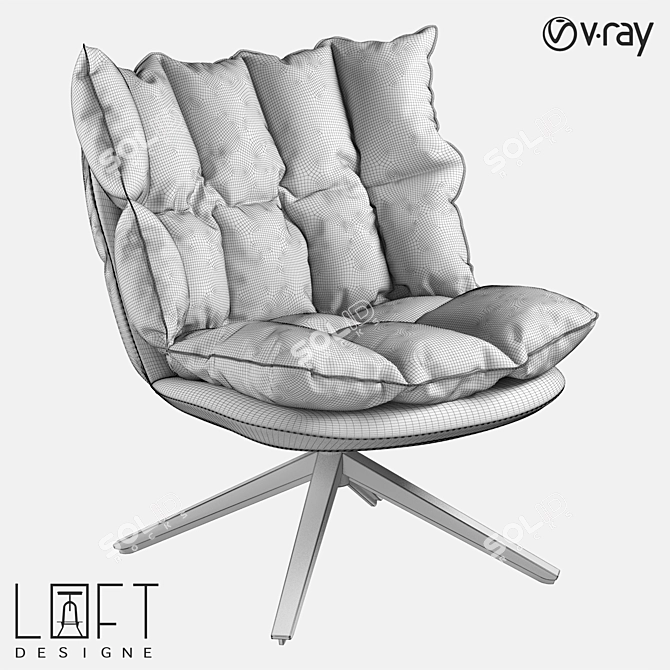 Elegant LoftDesign Armchair - Model 36553 3D model image 2