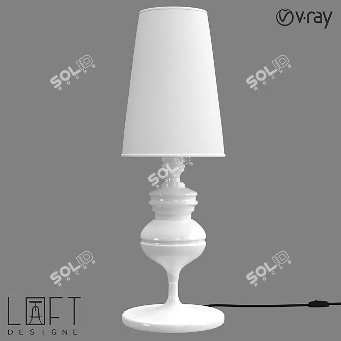 Modern Fabric and Metal Table Lamp 3D model image 1