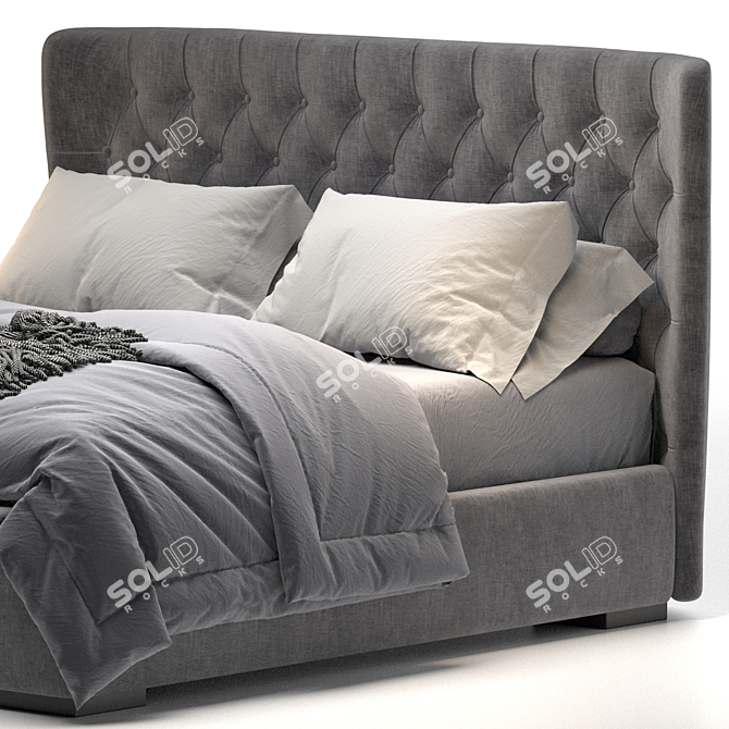 Elegant Lauren Bed - Storage & Style 3D model image 4