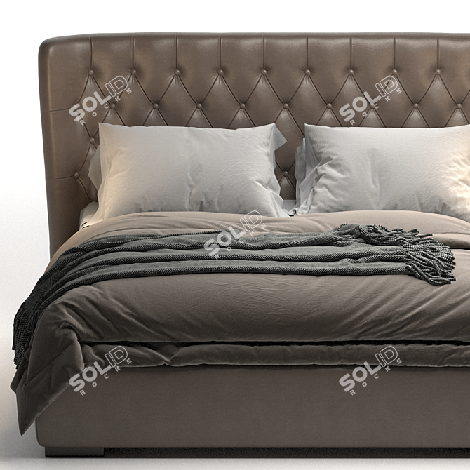 Elegant Lauren Bed - Storage & Style 3D model image 5