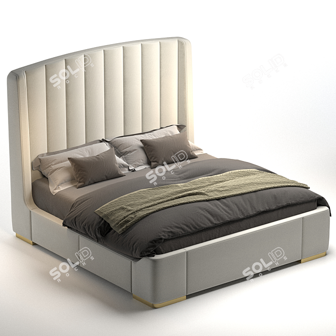 Italian Galimberti Nino Bed: Zaffiro Alto 180 3D model image 1