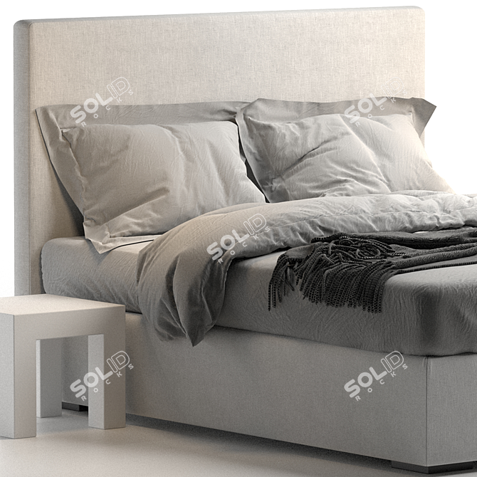 Elegant Meridiani Bardo Due Bed 3D model image 4