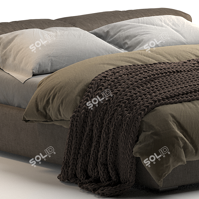 Title: Supreme Comfort Cappellini Bed 3D model image 3