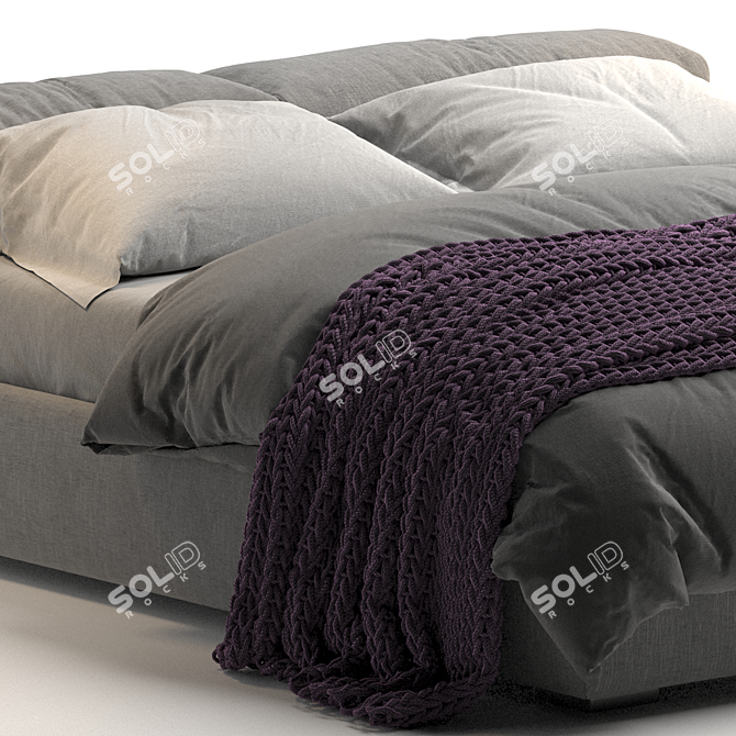 Title: Supreme Comfort Cappellini Bed 3D model image 4