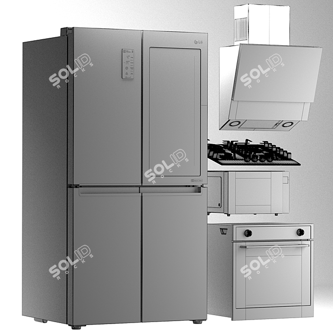 LG Kitchen Appliance Set 3D model image 6