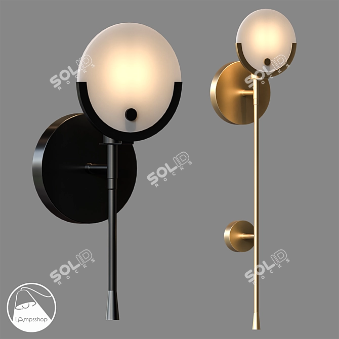 Moonlight Sconce: Elegant Illumination at LampsShop 3D model image 1