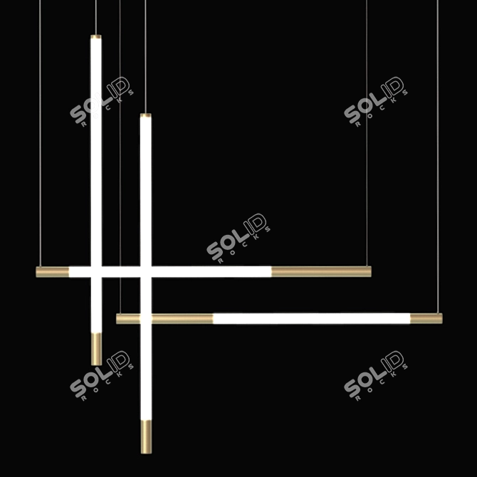 Stripes Pendant Light Set 3D model image 2