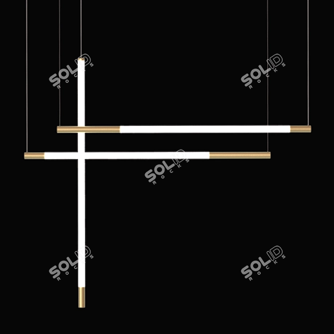 Title: Stripes Pendant Light Set 3 3D model image 2