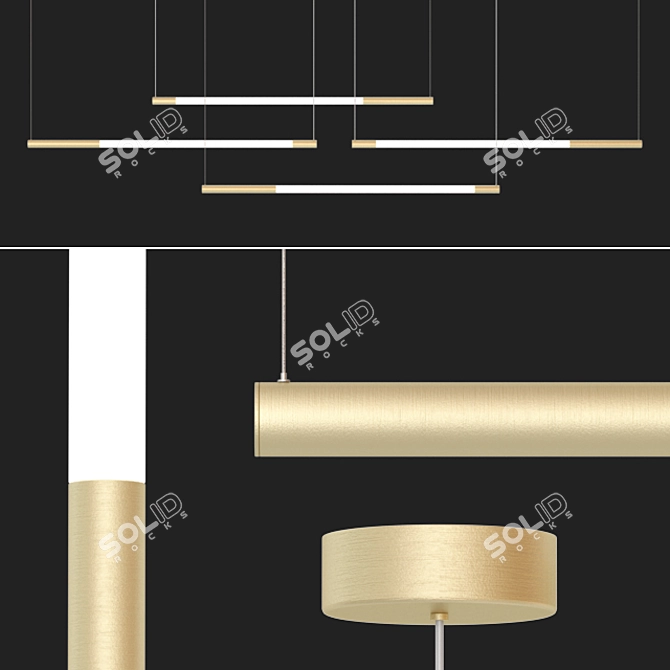 Title: Stripes Pendant Light Set 3 3D model image 3