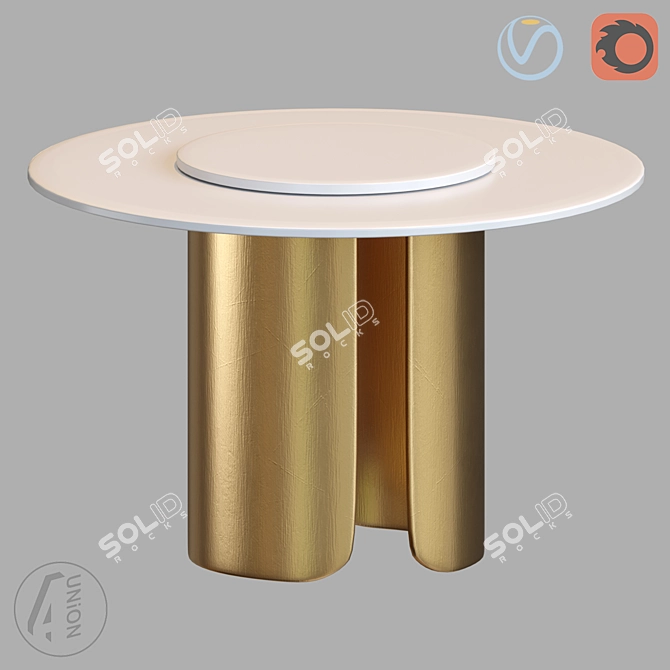 Elegant Marble Table - 120x75h 3D model image 1