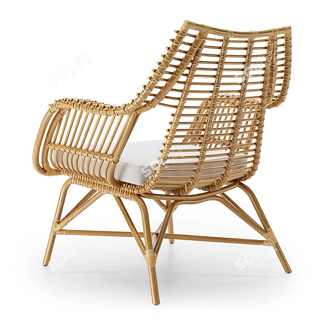 Venice Rattan Accent Chair: Handcrafted Elegance 3D model image 2