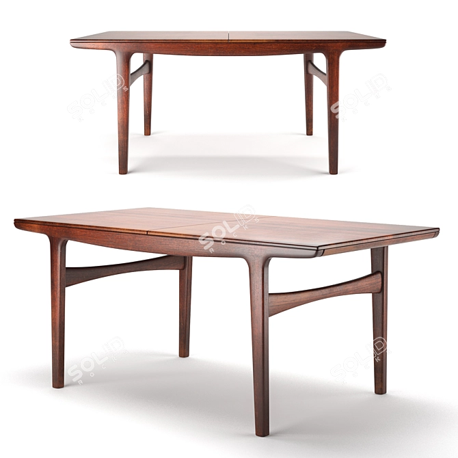 Danish Teak Model 169 Dining Table 3D model image 1