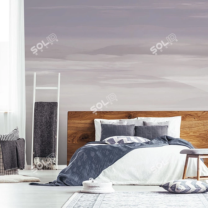 Title: Quiet Clouds: Eco-Embossed Wallpapers 3D model image 5
