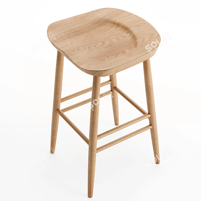 Sleek Ercol Bar Stool: Stylish and Compact 3D model image 2