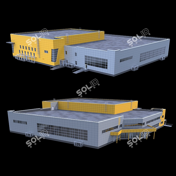 Polygon School Building Set 3D model image 2