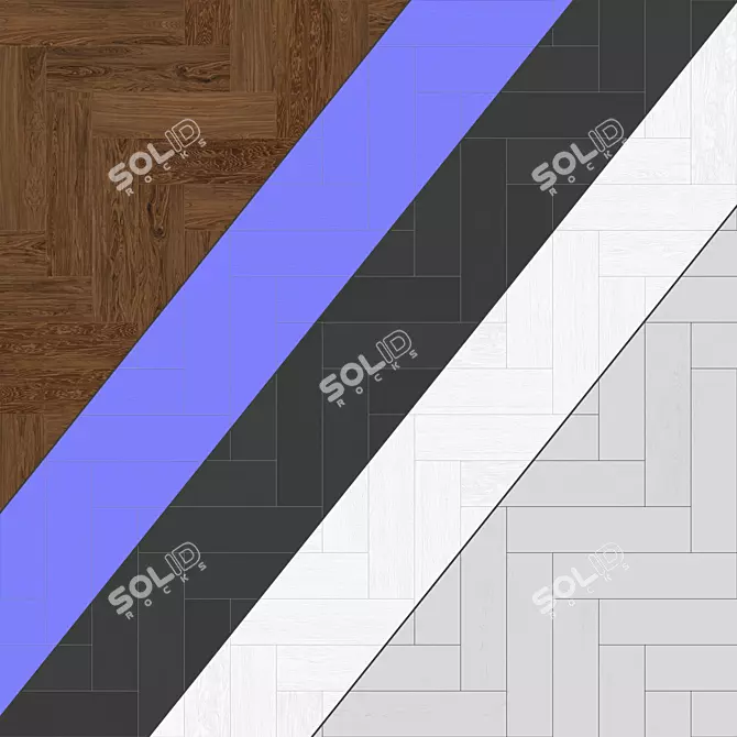 Parquet 94: Standard & Herringbone Patterns, PBR Textures 3D model image 4