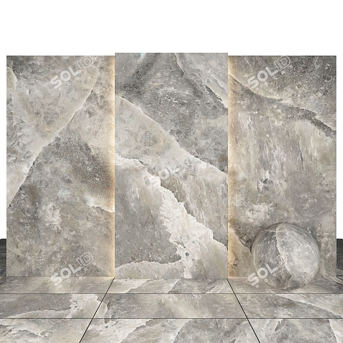 Celtic Grey Stone Slabs & Tiles 3D model image 2