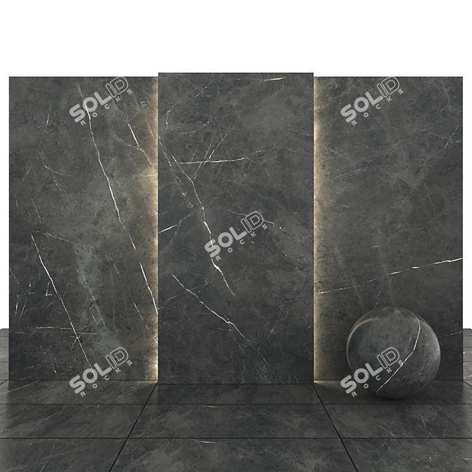 Gray Stone Marble Slabs & Floor Tiles 3D model image 1