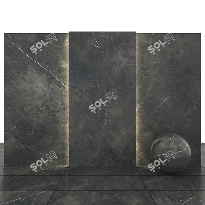 Gray Stone Marble Slabs & Floor Tiles 3D model image 2