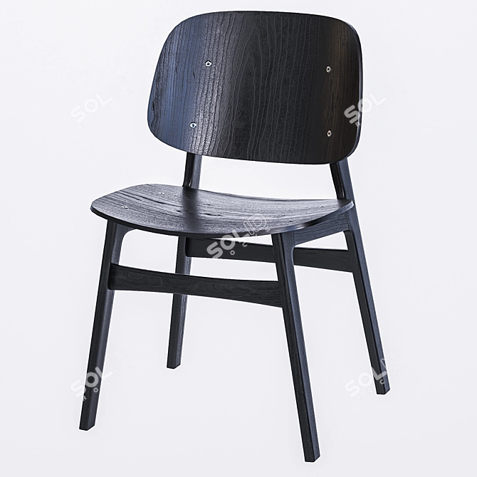 Modern Scandinavian Soborg Chair 3D model image 4