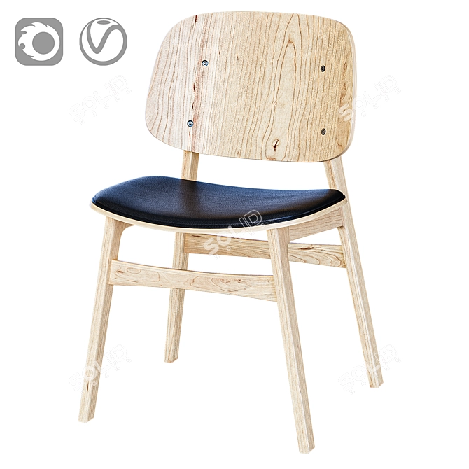 Modern Scandinavian Soborg Chair 3D model image 6