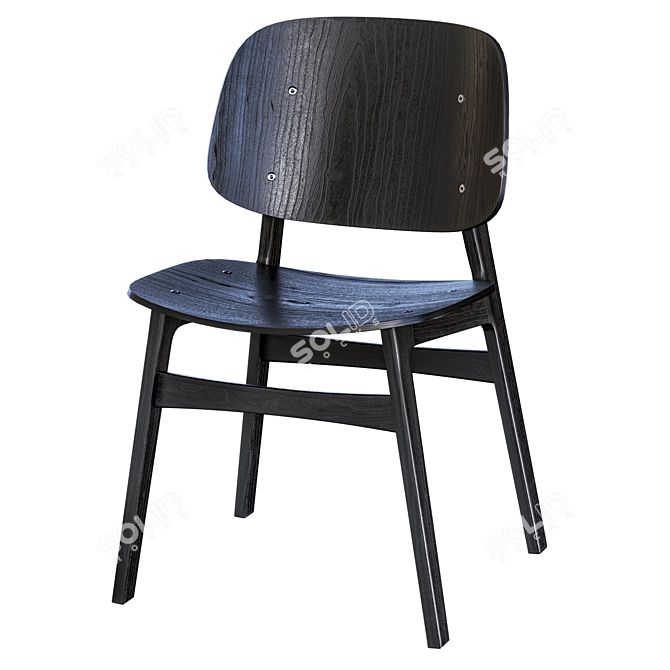Modern Scandinavian Soborg Chair 3D model image 7