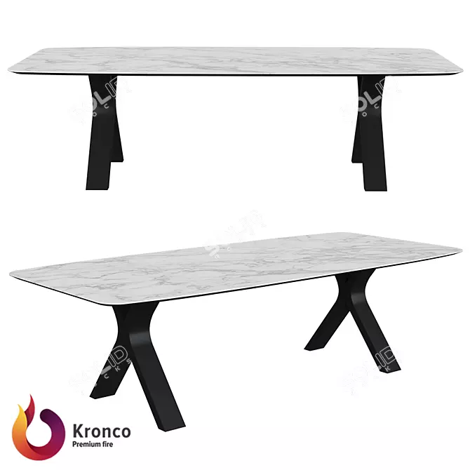 OM Kronco Neri - Elegant Ceramic Dining Table 3D model image 1