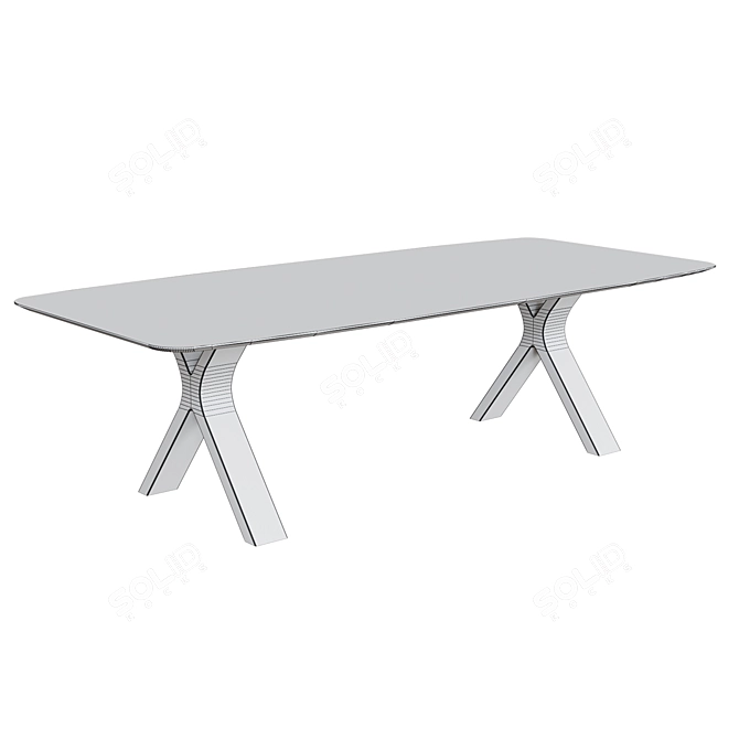 OM Kronco Neri - Elegant Ceramic Dining Table 3D model image 2