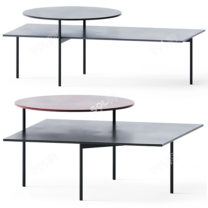 Modern Coffee Table Set KIN-q and KIN-r 3D model image 1