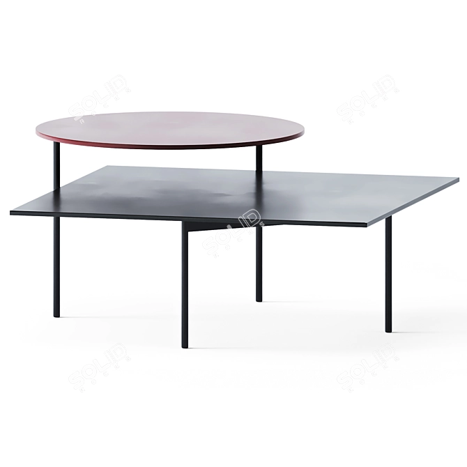 Modern Coffee Table Set KIN-q and KIN-r 3D model image 3