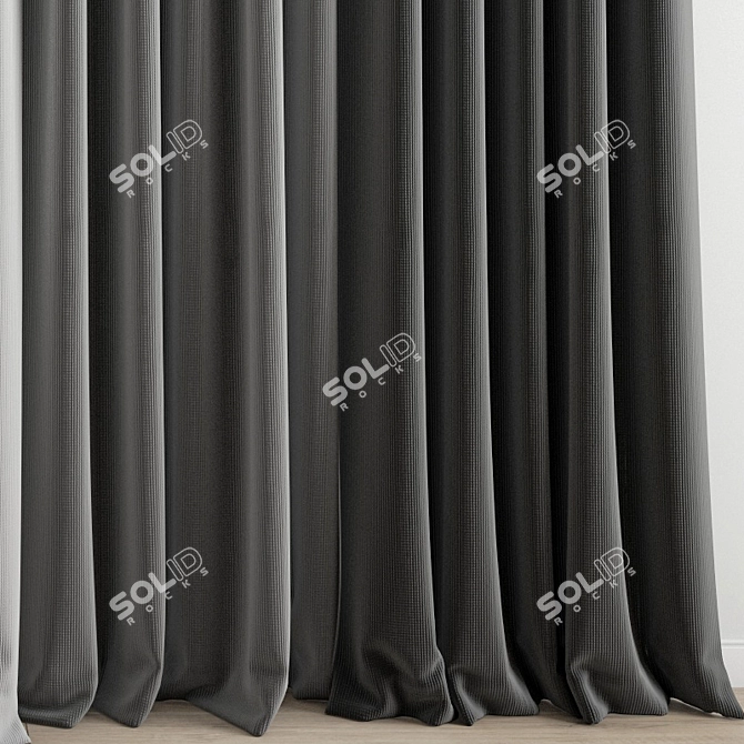 Elegant Polygonal Curtain 3D model image 3