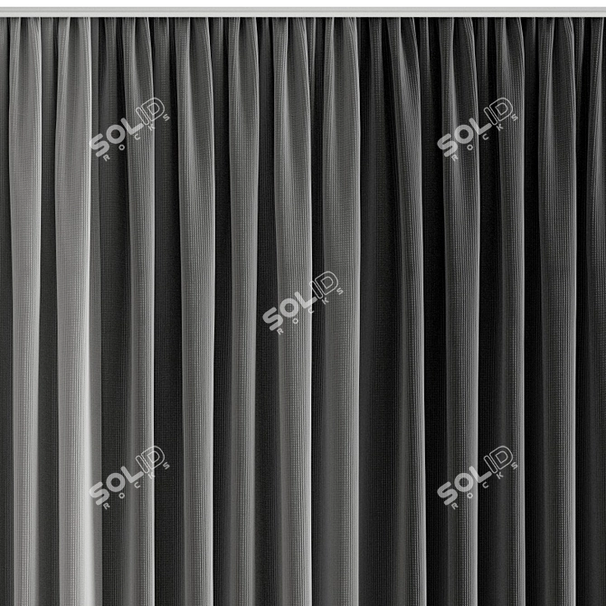 Elegant Polygonal Curtain 3D model image 4