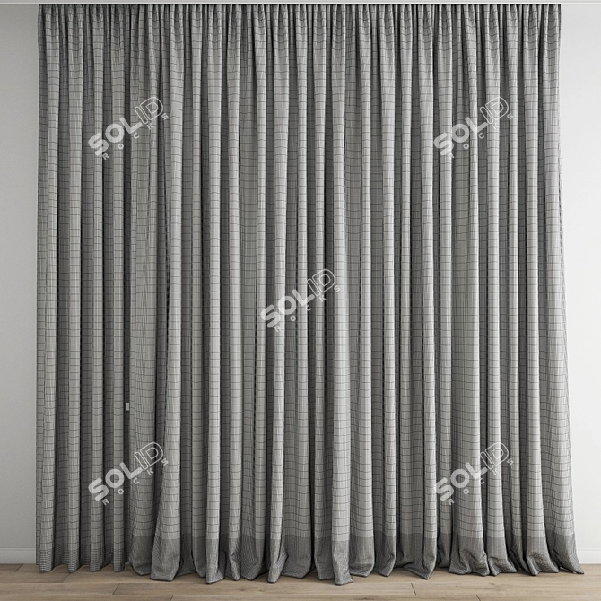 Elegant Polygonal Curtain 3D model image 5