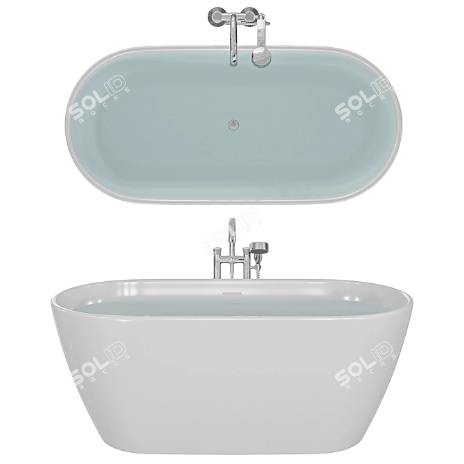 Modern Duravit D-NEO Bathtub 3D model image 1