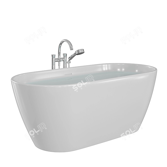 Modern Duravit D-NEO Bathtub 3D model image 2