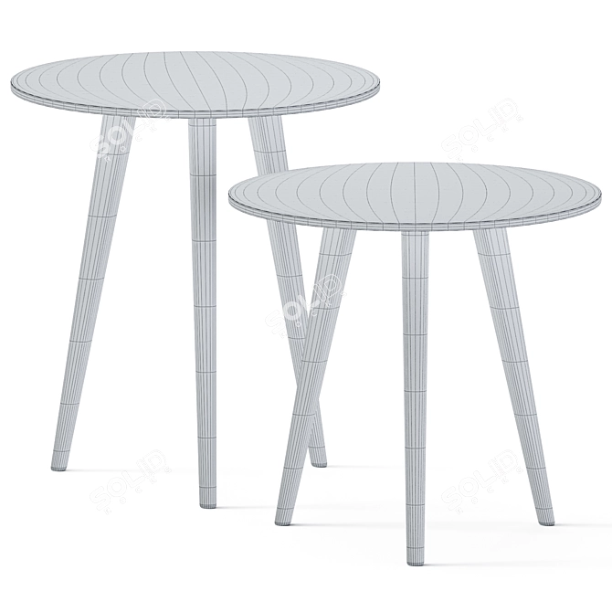 Elegant Trio Coffee Table 3D model image 3