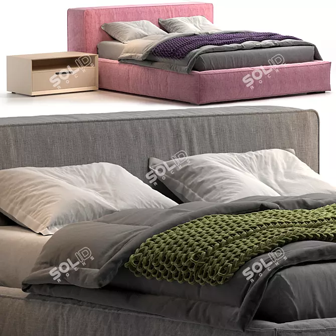 Italian Comfort: Mark Jesse Bed 3D model image 1