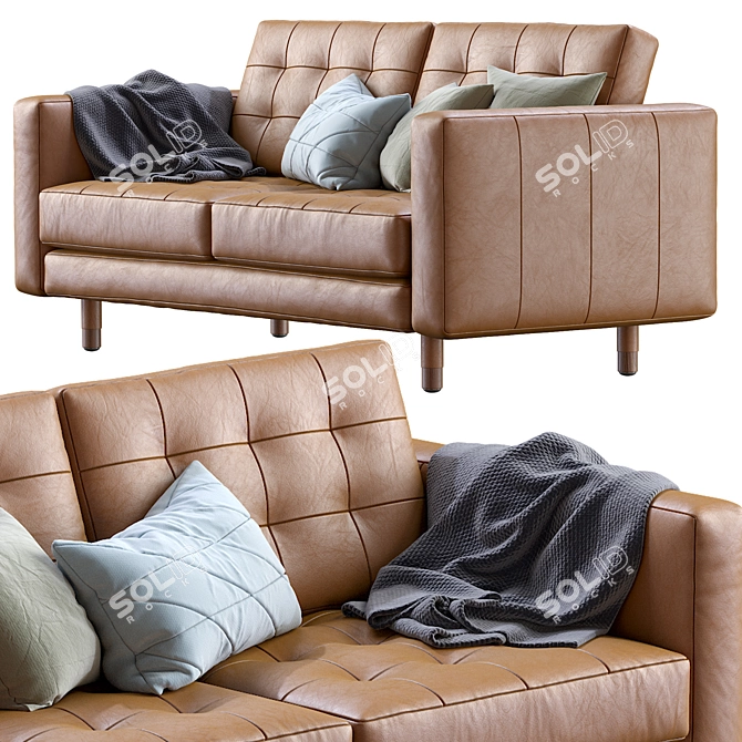 Luxurious Landskrona Leather Sofa 3D model image 6