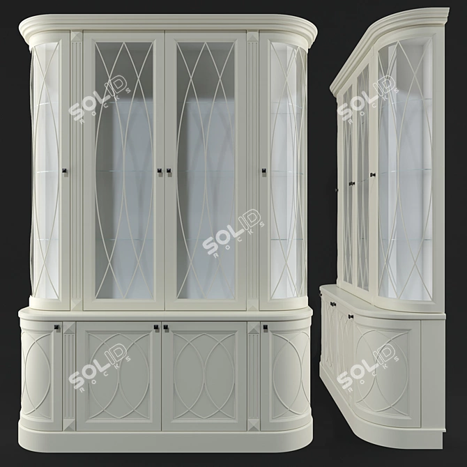 Elegant Vintage Sideboard 3D model image 1