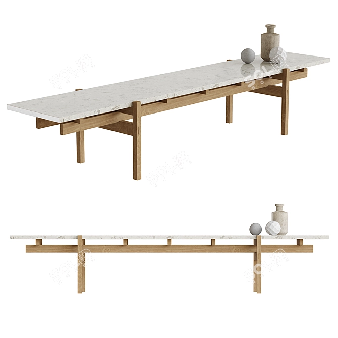 Japanese-inspired Karimoku Coffee Table 3D model image 1