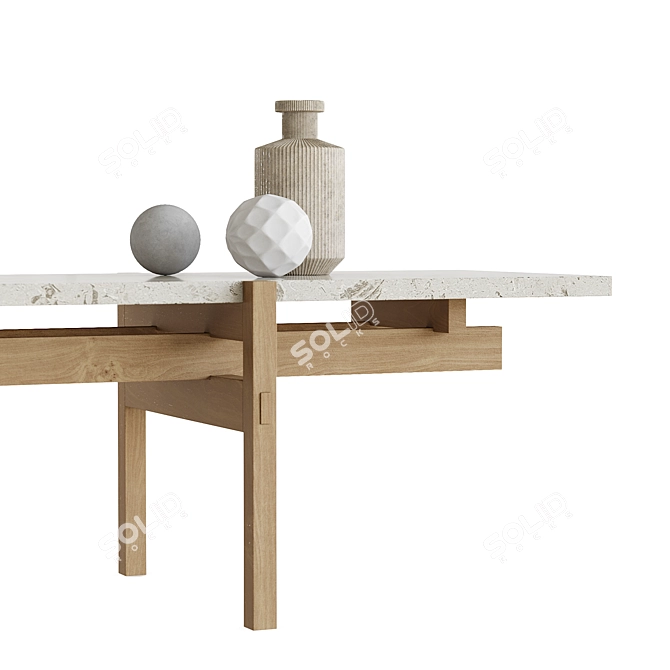 Japanese-inspired Karimoku Coffee Table 3D model image 3