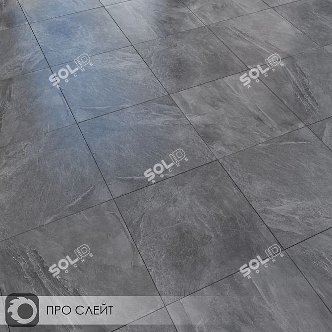 Pro Slate Grey Ceramic Tiles 3D model image 1