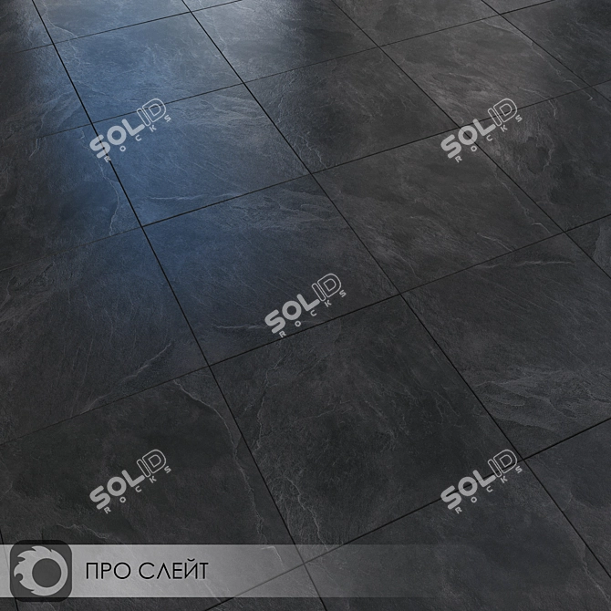 Pro Slate Grey Ceramic Tiles 3D model image 2