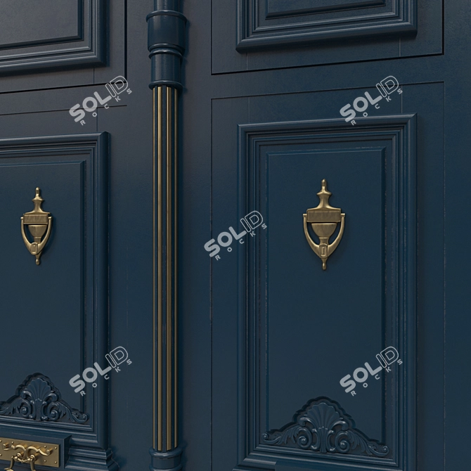 Classic 3D Max & OBJ Door 3D model image 3